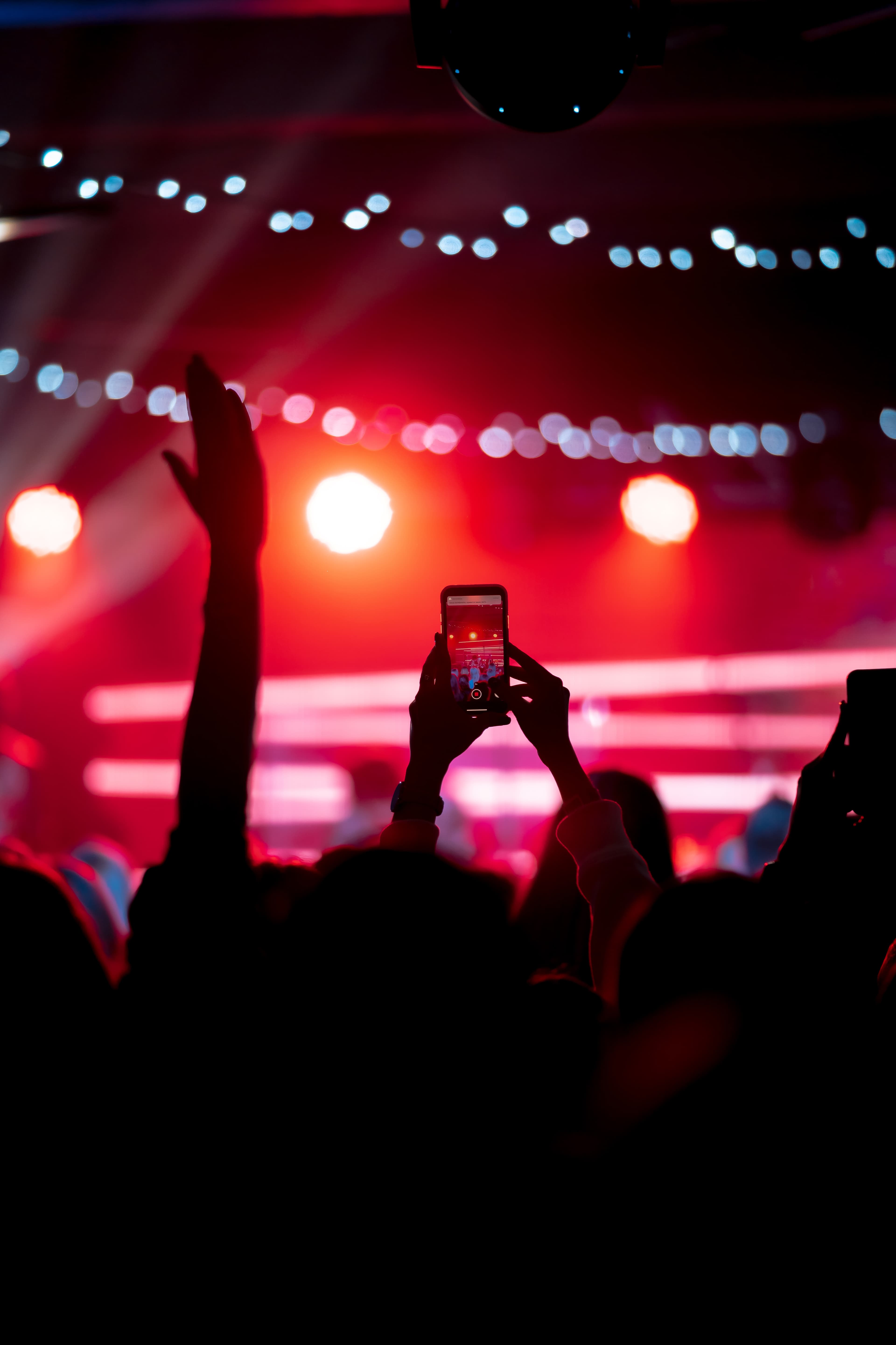 persone che filmano un concerto